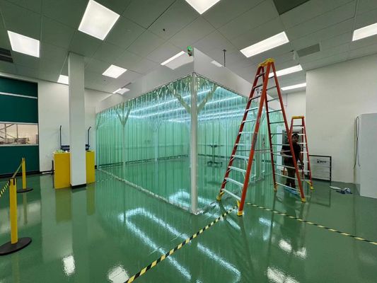 Nessun soffitto sospeso Classe 100 facile installazione Camera pulita modulare rimovibile Unità di filtraggio del ventilatore a corrente continua Filtro HEPA Camera pulita H14