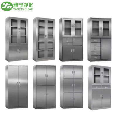 Armadietto Medico in Acciaio Inossidabile 304 con Finestra Integrata in Vetro Temperato e Design a Prova di Umidità per Strutture Sanitarie